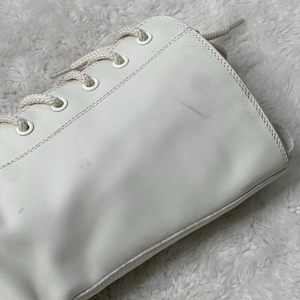 Christian Dior Women's White Lace Up Combat Leather Boot Shoes Size 40 - Picture 13 of 15